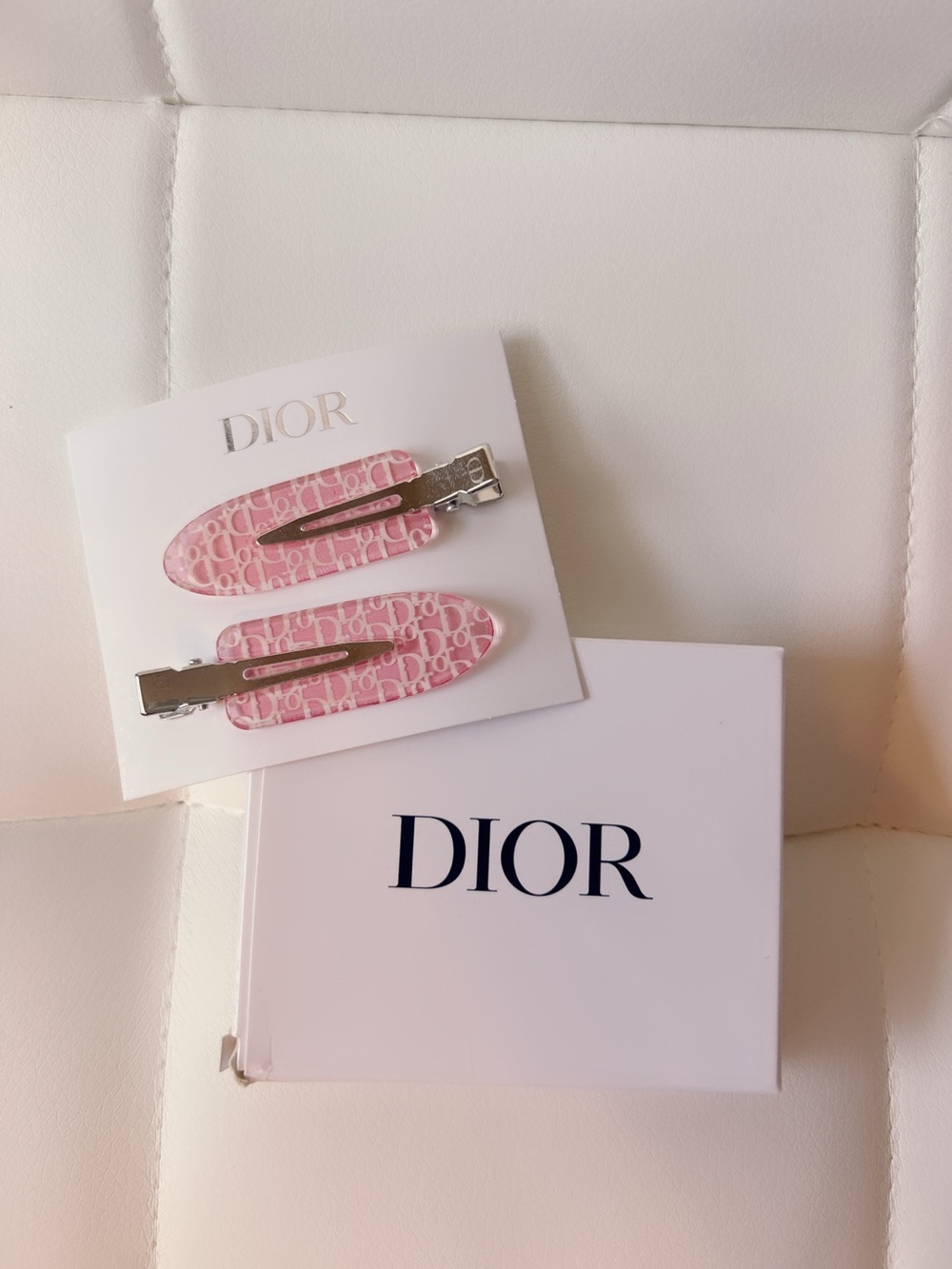Dior Hair Clips Backstage Limited Edition Pink Logo Hair Clips